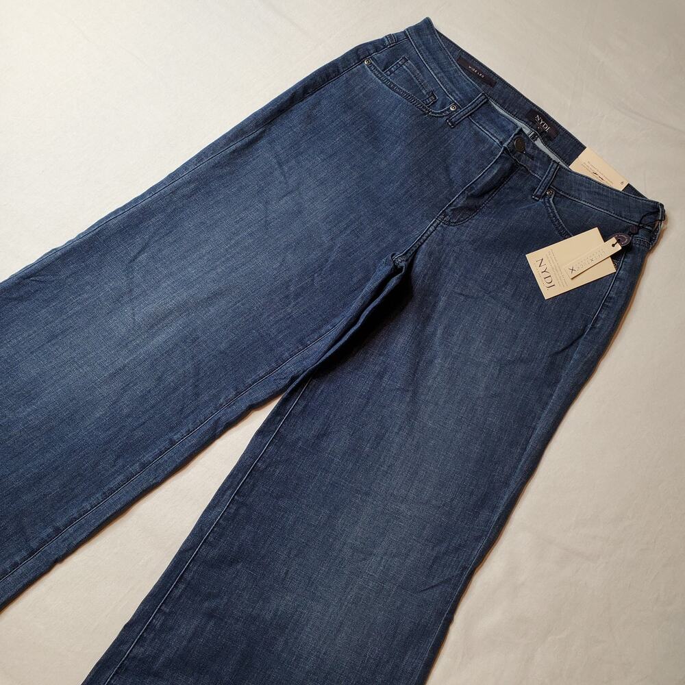 NYDJ Women Size 6 NWT Teresa Wide Leg Ankle Lift Tuck Jean Denim Blue MDTFKA8795